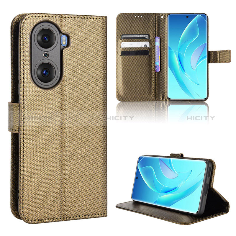 Funda de Cuero Cartera con Soporte Carcasa BY1 para Huawei Honor 60 Pro 5G Marron