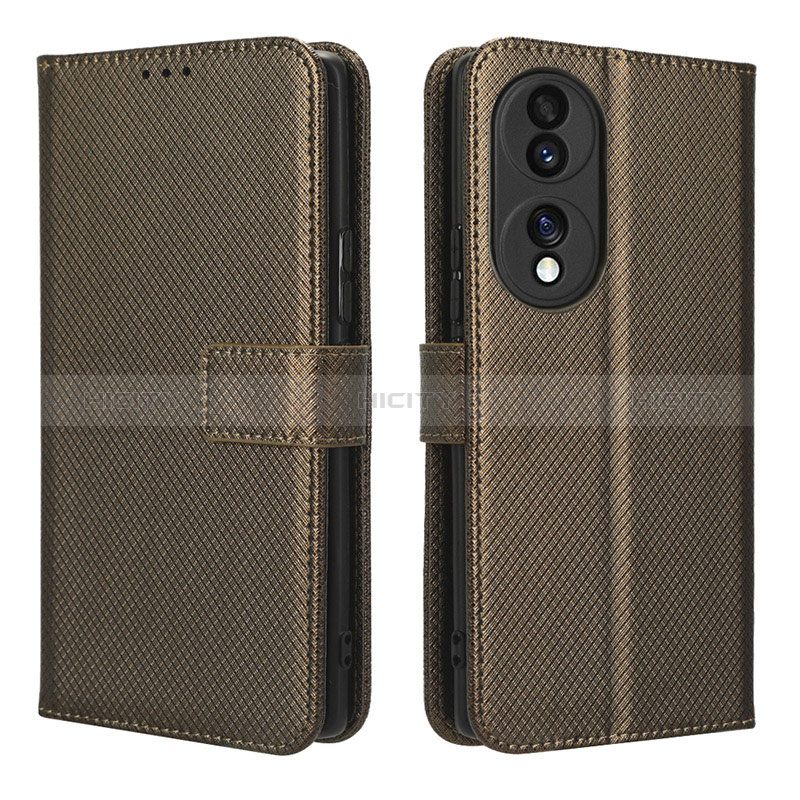 Funda de Cuero Cartera con Soporte Carcasa BY1 para Huawei Honor 70 5G Marron