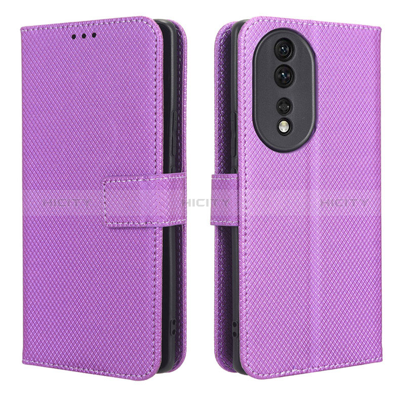 Funda de Cuero Cartera con Soporte Carcasa BY1 para Huawei Honor 80 5G Morado