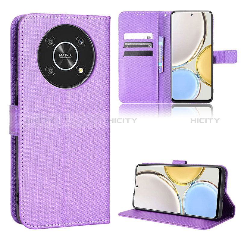 Funda de Cuero Cartera con Soporte Carcasa BY1 para Huawei Honor X9 5G Morado