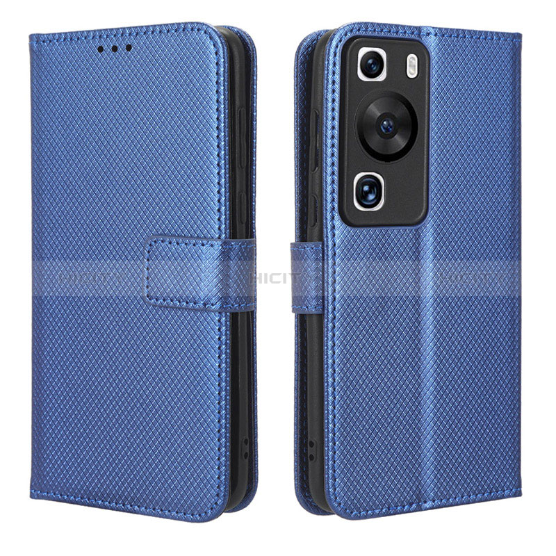 Funda de Cuero Cartera con Soporte Carcasa BY1 para Huawei P60 Azul