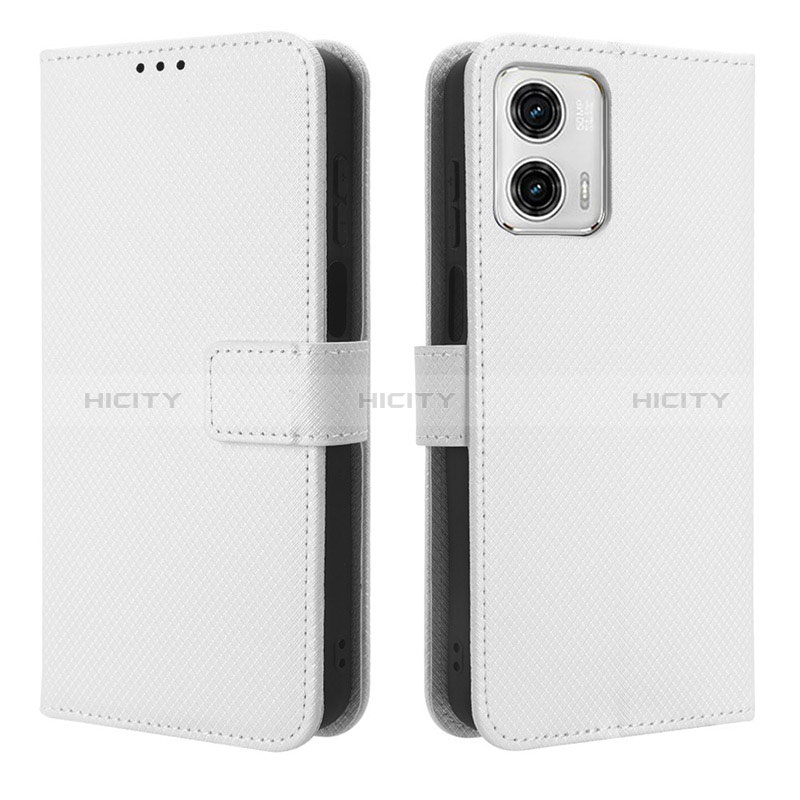 Funda de Cuero Cartera con Soporte Carcasa BY1 para Motorola Moto G 5G (2023) Blanco