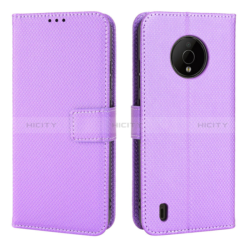 Funda de Cuero Cartera con Soporte Carcasa BY1 para Nokia C200 Morado