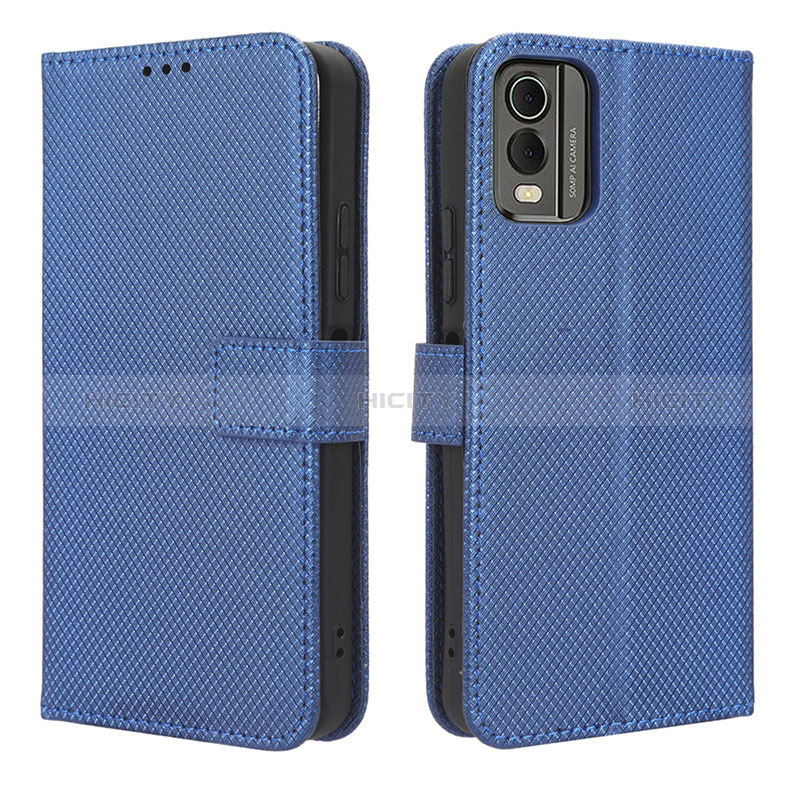 Funda de Cuero Cartera con Soporte Carcasa BY1 para Nokia C32 Azul