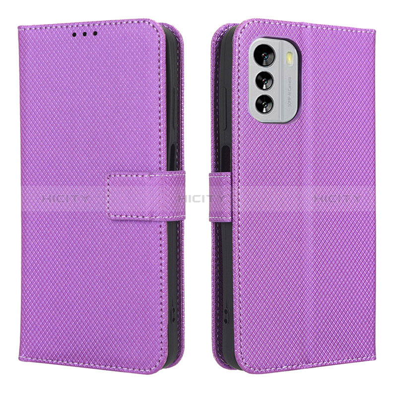 Funda de Cuero Cartera con Soporte Carcasa BY1 para Nokia G60 5G Morado