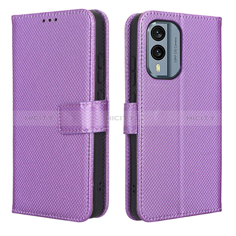 Funda de Cuero Cartera con Soporte Carcasa BY1 para Nokia X30 5G Morado