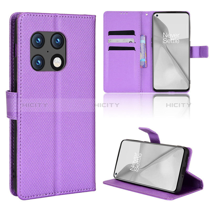 Funda de Cuero Cartera con Soporte Carcasa BY1 para OnePlus 10 Pro 5G Morado