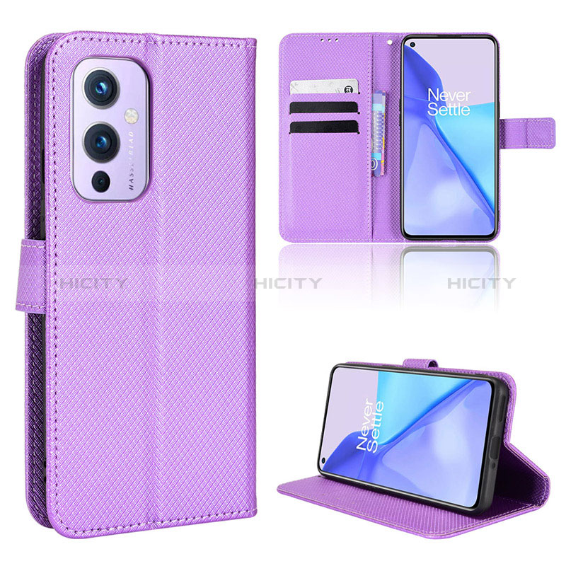 Funda de Cuero Cartera con Soporte Carcasa BY1 para OnePlus 9 5G Morado