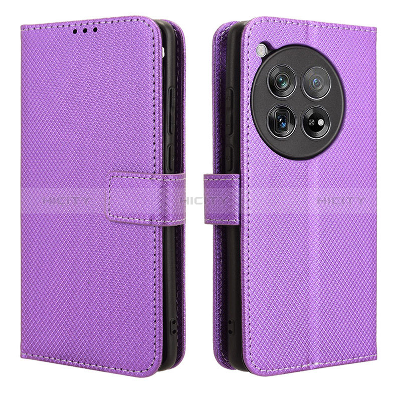 Funda de Cuero Cartera con Soporte Carcasa BY1 para OnePlus Ace 3 5G Morado