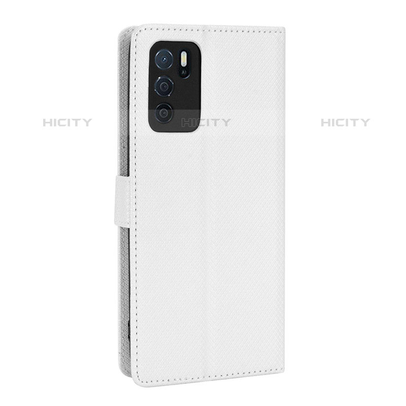 Funda de Cuero Cartera con Soporte Carcasa BY1 para Oppo A16s Blanco