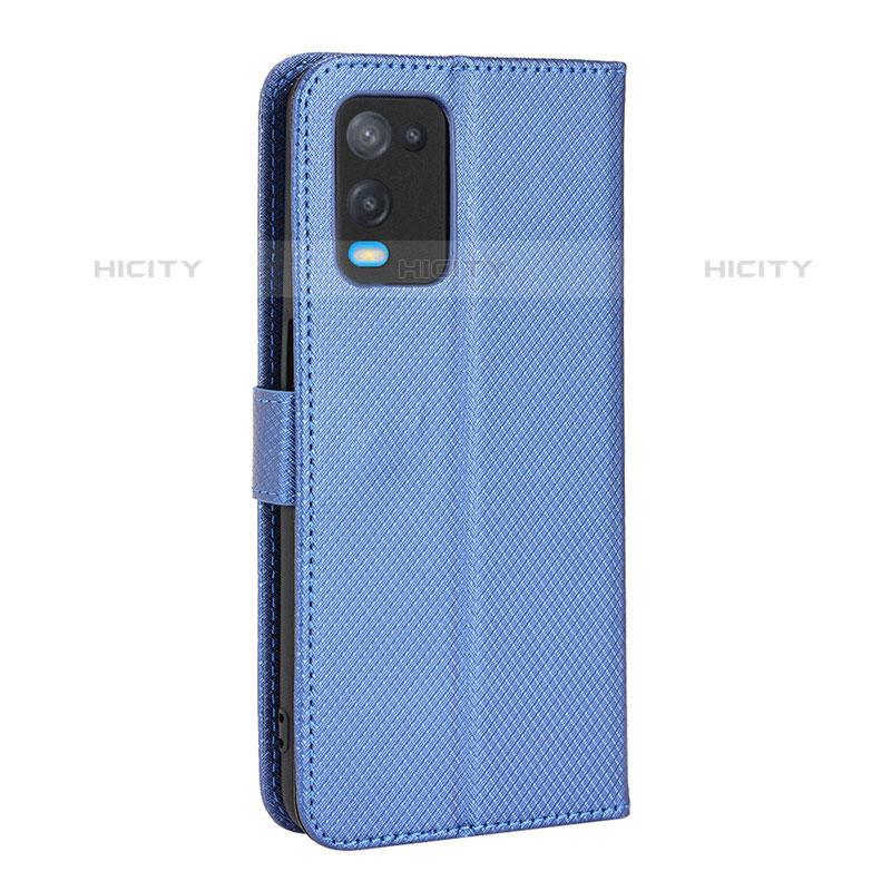 Funda de Cuero Cartera con Soporte Carcasa BY1 para Oppo A54 4G Azul