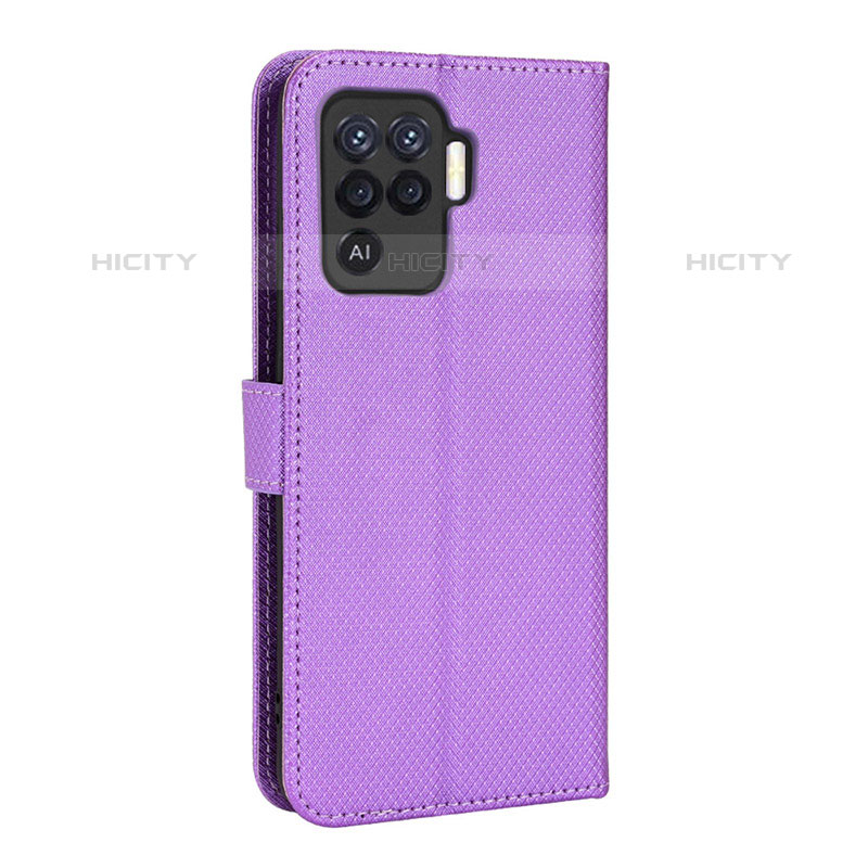 Funda de Cuero Cartera con Soporte Carcasa BY1 para Oppo F19 Pro Morado