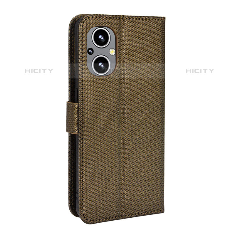 Funda de Cuero Cartera con Soporte Carcasa BY1 para Oppo F21 Pro 5G Marron