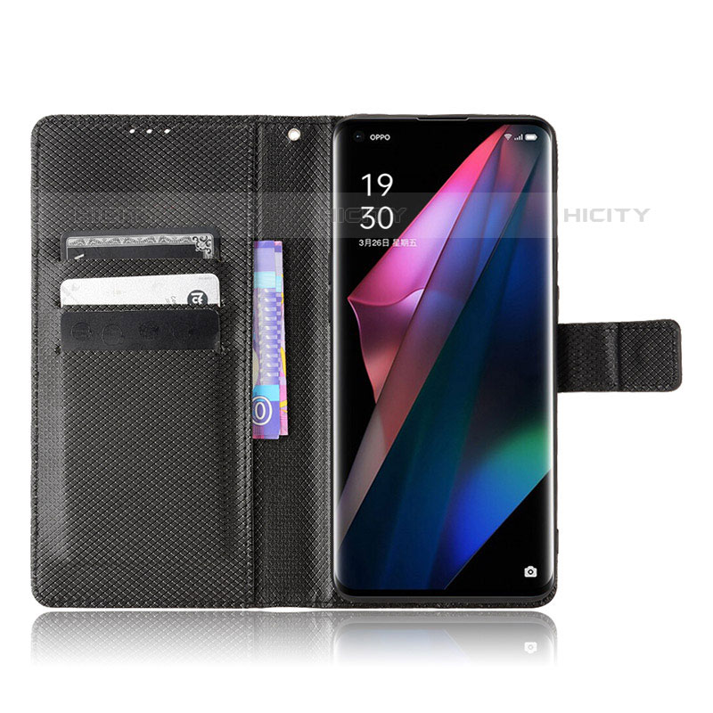 Funda de Cuero Cartera con Soporte Carcasa BY1 para Oppo Find X3 Pro 5G