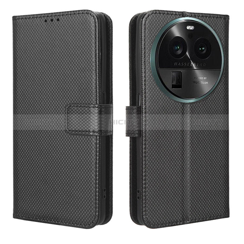 Funda de Cuero Cartera con Soporte Carcasa BY1 para Oppo Find X6 5G Negro