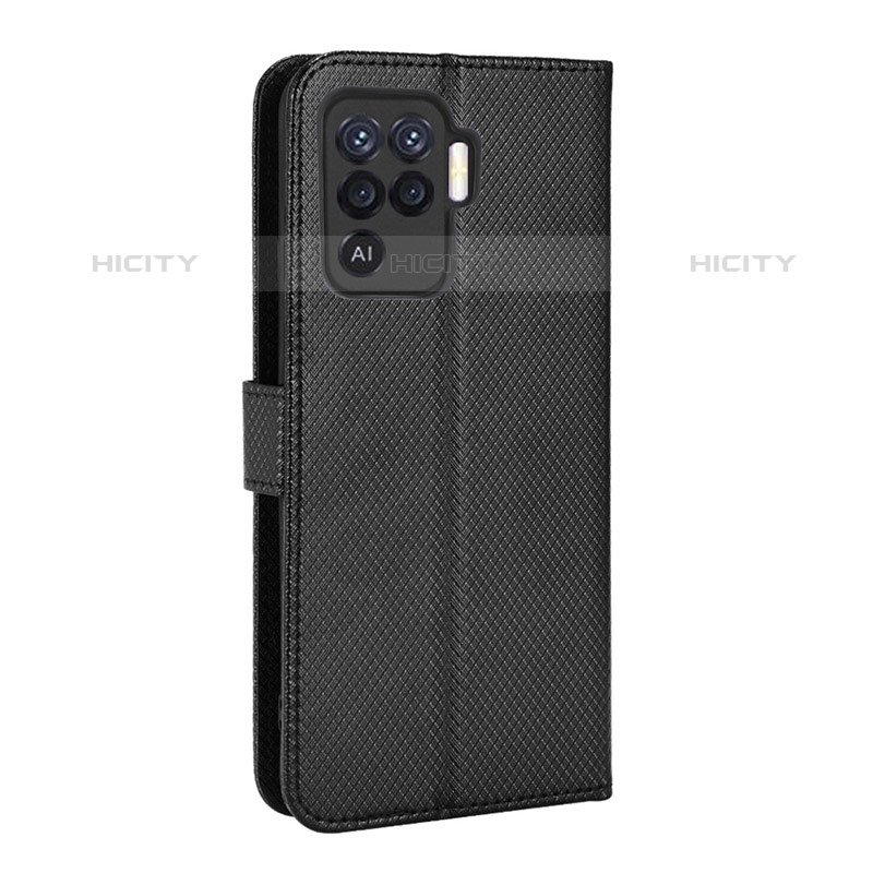 Funda de Cuero Cartera con Soporte Carcasa BY1 para Oppo Reno5 Lite Negro