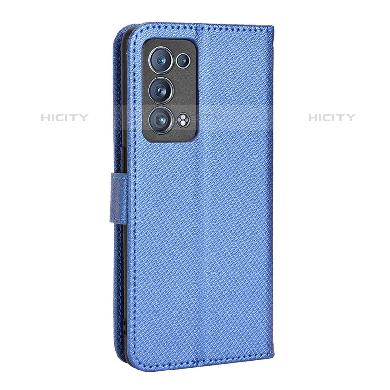 Funda de Cuero Cartera con Soporte Carcasa BY1 para Oppo Reno6 Pro+ Plus 5G Azul