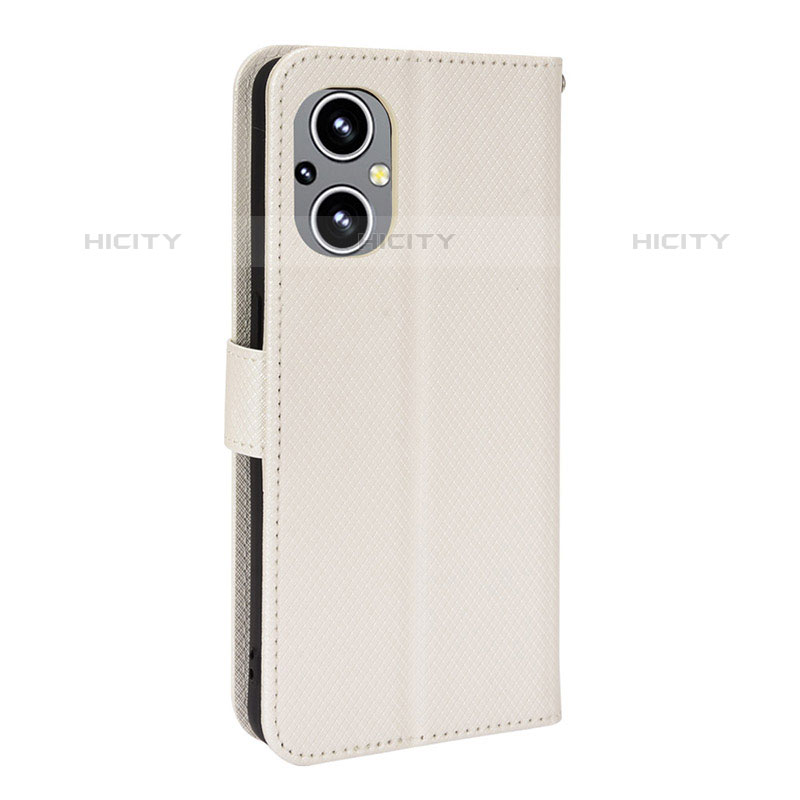 Funda de Cuero Cartera con Soporte Carcasa BY1 para Oppo Reno8 Lite 5G Blanco