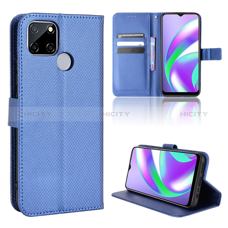 Funda de Cuero Cartera con Soporte Carcasa BY1 para Realme C25S Azul