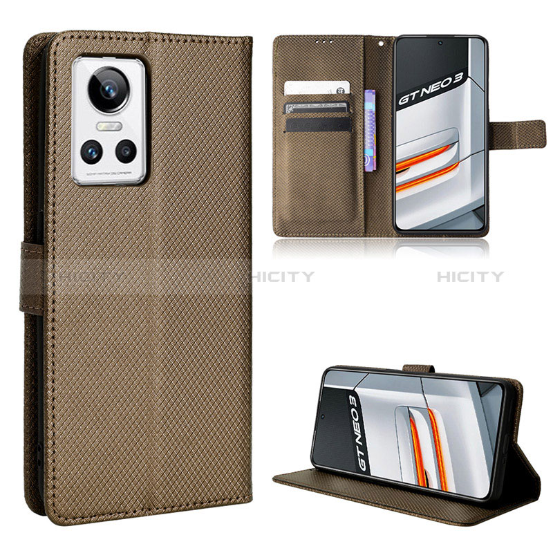 Funda de Cuero Cartera con Soporte Carcasa BY1 para Realme GT Neo3 5G Marron