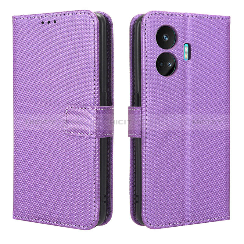 Funda de Cuero Cartera con Soporte Carcasa BY1 para Realme GT Neo5 SE 5G Morado