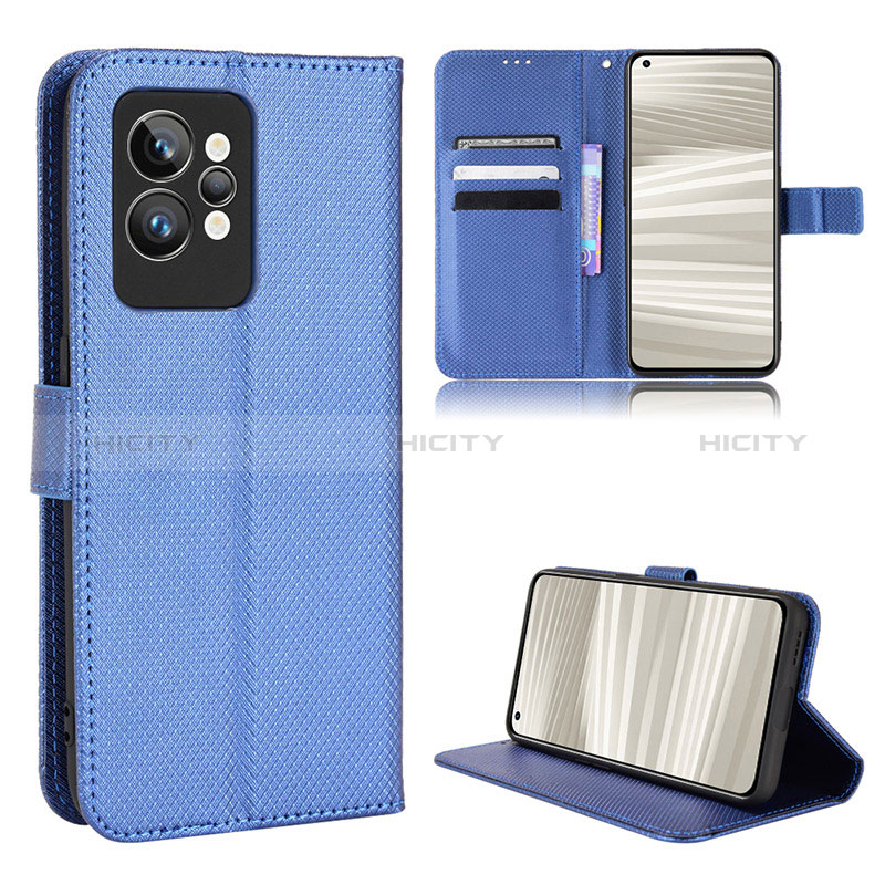 Funda de Cuero Cartera con Soporte Carcasa BY1 para Realme GT2 Pro 5G Azul