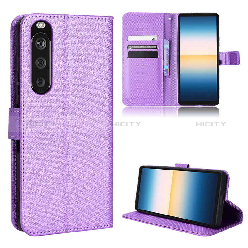 Funda de Cuero Cartera con Soporte Carcasa BY1 para Sony Xperia 1 III