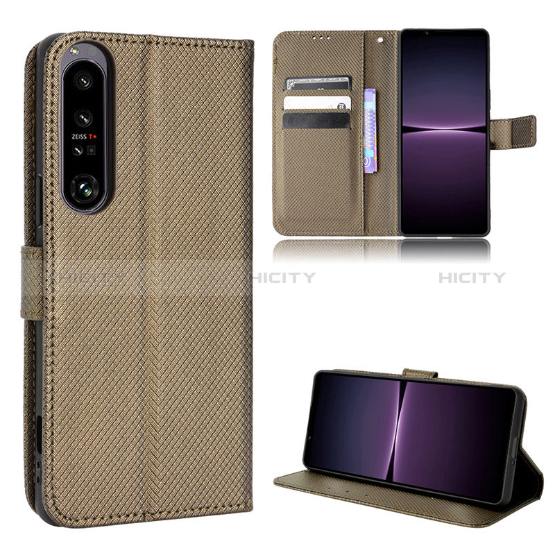 Funda de Cuero Cartera con Soporte Carcasa BY1 para Sony Xperia 1 IV SO-51C Marron