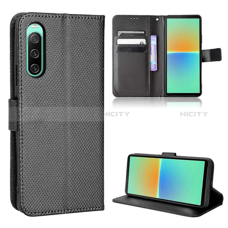 Funda de Cuero Cartera con Soporte Carcasa BY1 para Sony Xperia 10 IV SOG07 Negro