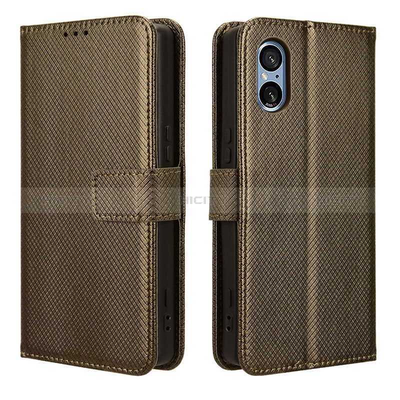 Funda de Cuero Cartera con Soporte Carcasa BY1 para Sony Xperia 5 V