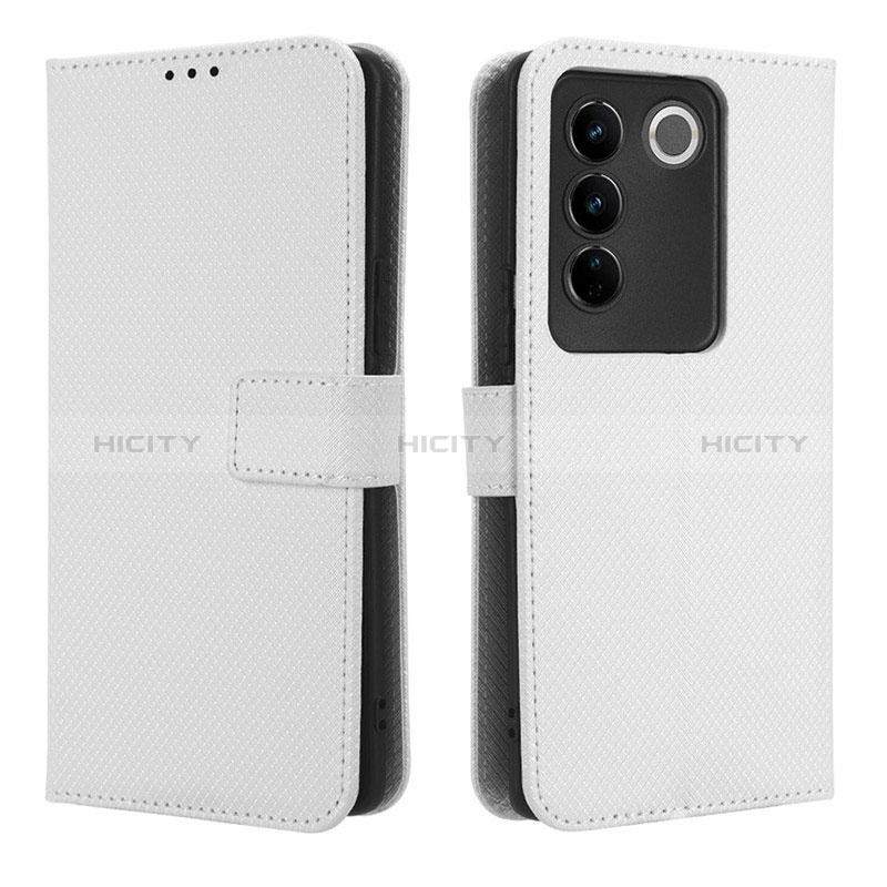 Funda de Cuero Cartera con Soporte Carcasa BY1 para Vivo V27 Pro 5G Blanco