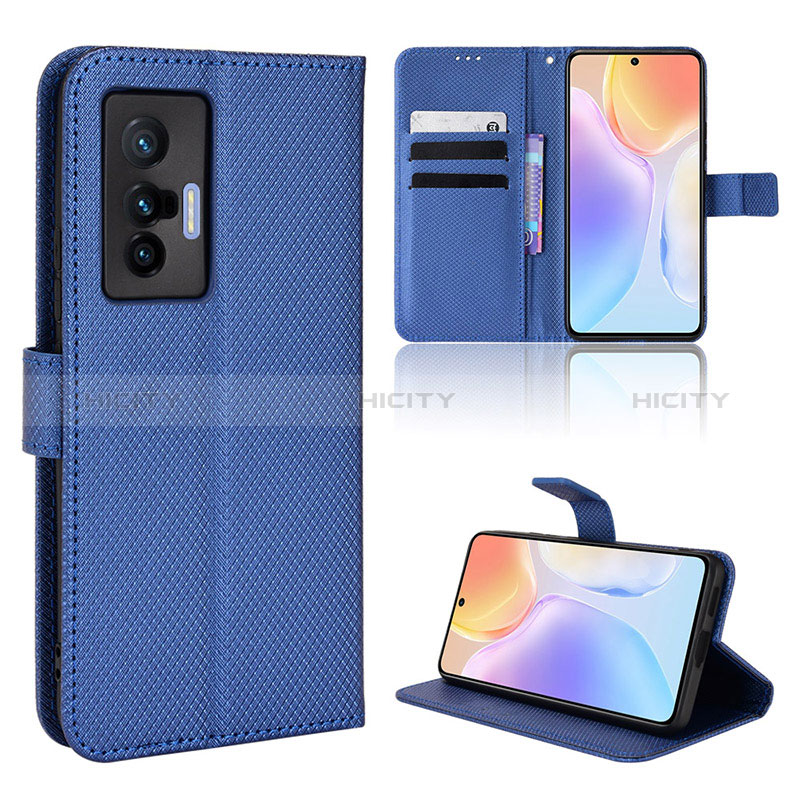 Funda de Cuero Cartera con Soporte Carcasa BY1 para Vivo X70t Azul