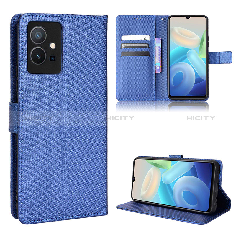 Funda de Cuero Cartera con Soporte Carcasa BY1 para Vivo Y30 5G Azul