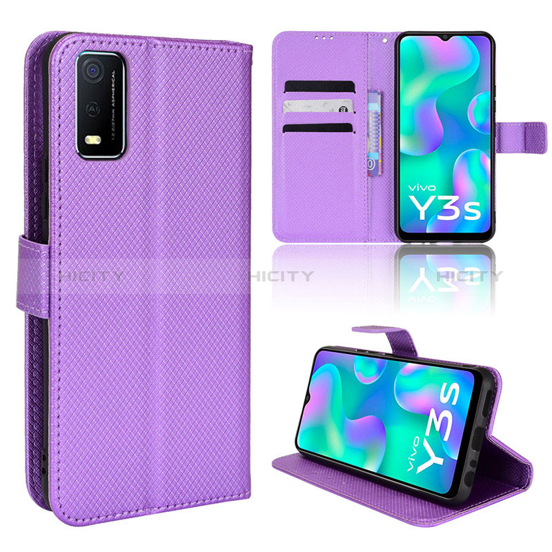 Funda de Cuero Cartera con Soporte Carcasa BY1 para Vivo Y3s (2021)