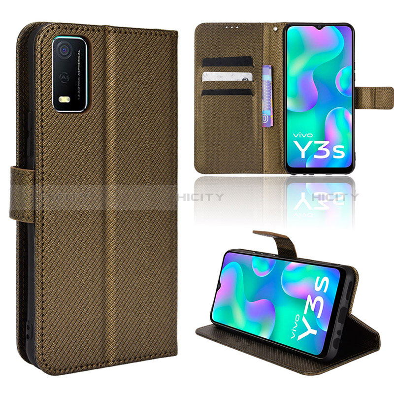 Funda de Cuero Cartera con Soporte Carcasa BY1 para Vivo Y3s (2021)