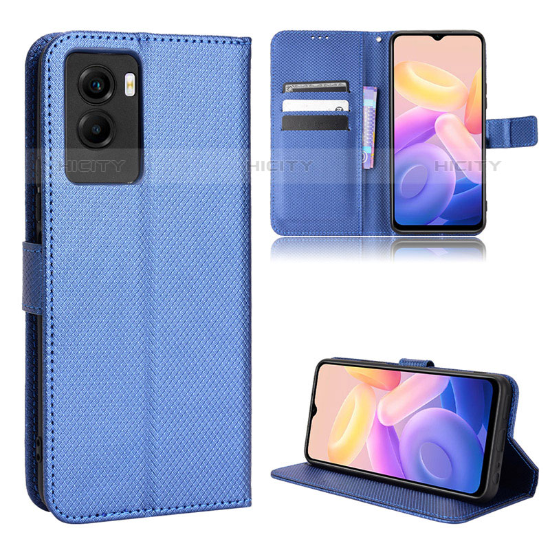 Funda de Cuero Cartera con Soporte Carcasa BY1 para Vivo Y55s (2021) Azul