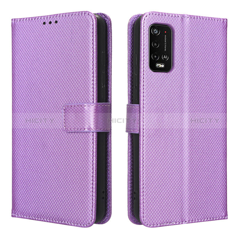 Funda de Cuero Cartera con Soporte Carcasa BY1 para Wiko Power U10 Morado