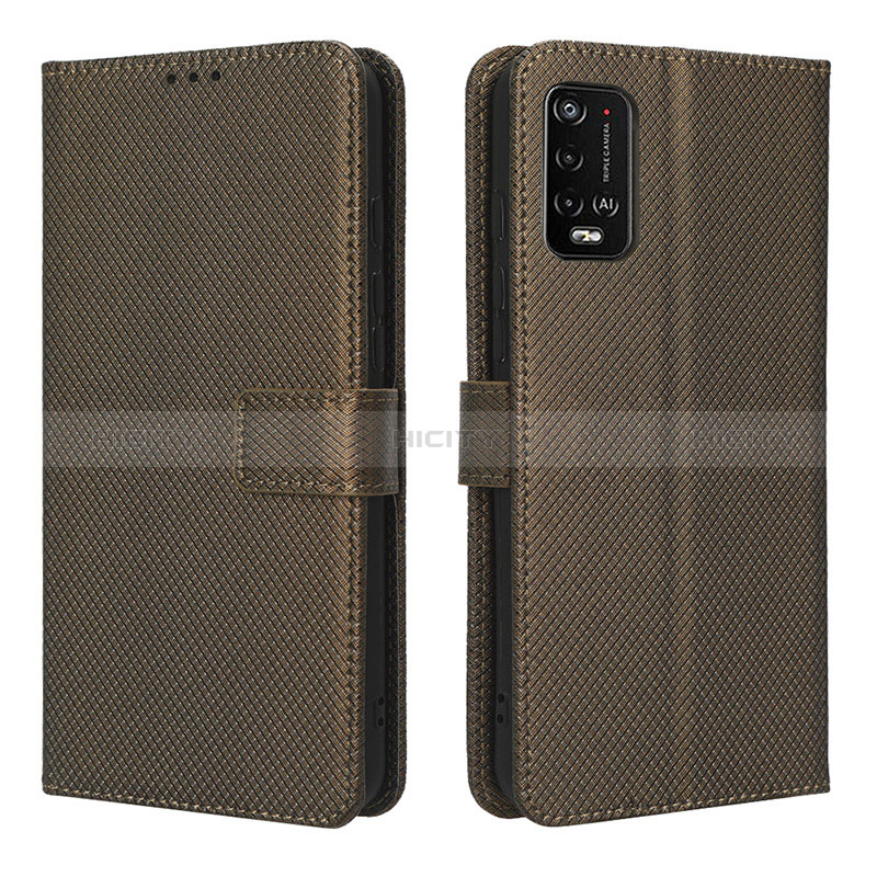 Funda de Cuero Cartera con Soporte Carcasa BY1 para Wiko Power U20 Marron