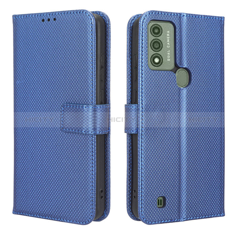 Funda de Cuero Cartera con Soporte Carcasa BY1 para Wiko Voix Azul