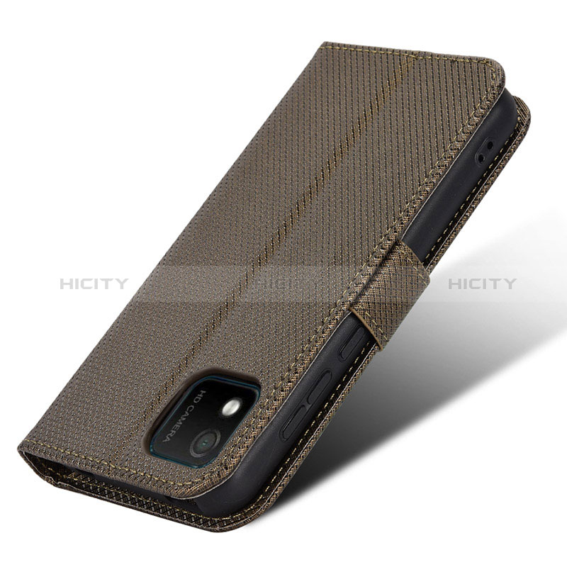 Funda de Cuero Cartera con Soporte Carcasa BY1 para Wiko Y52 Marron