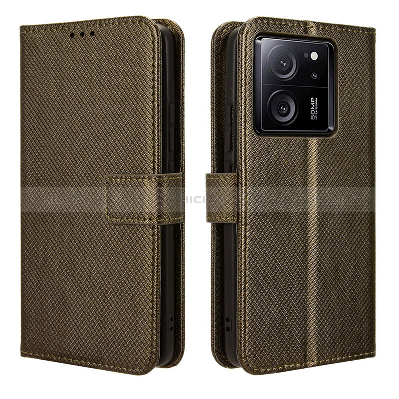 Funda de Cuero Cartera con Soporte Carcasa BY1 para Xiaomi Mi 13T 5G Marron