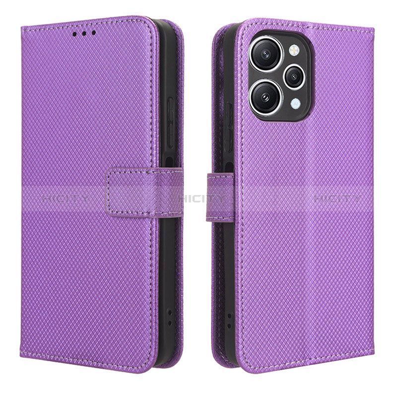 Funda de Cuero Cartera con Soporte Carcasa BY1 para Xiaomi Redmi 12 4G Morado