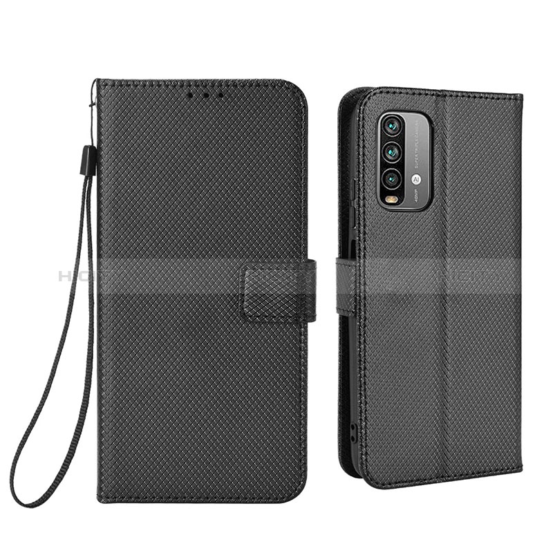 Funda de Cuero Cartera con Soporte Carcasa BY1 para Xiaomi Redmi Note 9 4G Negro