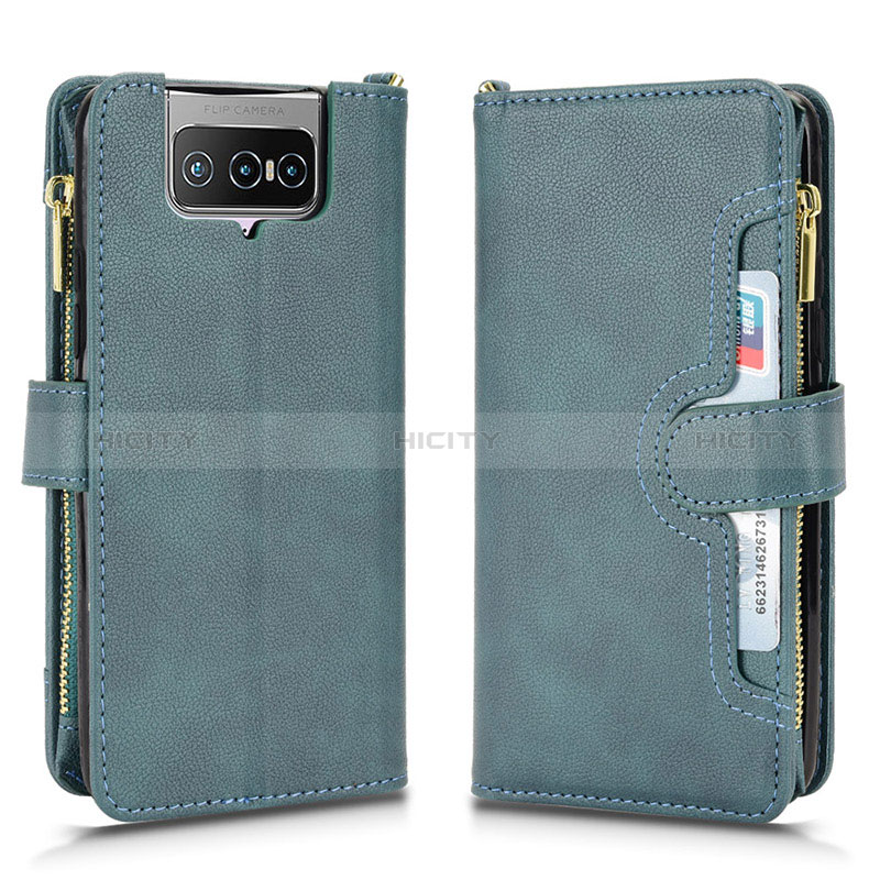 Funda de Cuero Cartera con Soporte Carcasa BY2 para Asus ZenFone 8 Flip ZS672KS Verde