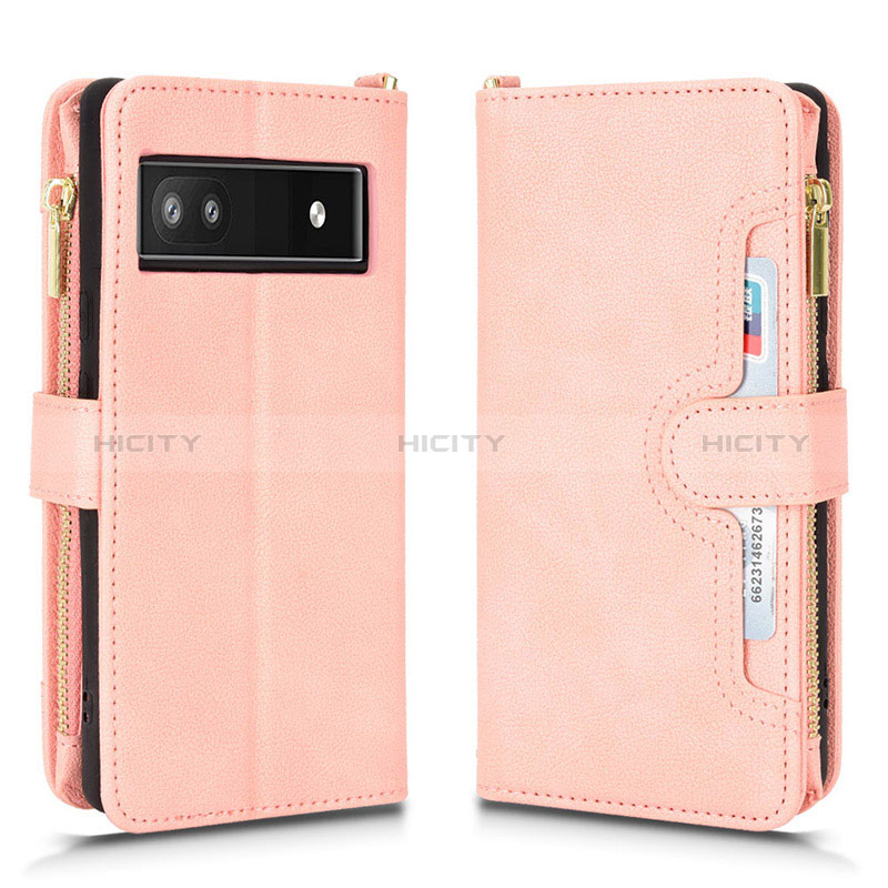 Funda de Cuero Cartera con Soporte Carcasa BY2 para Google Pixel 6a 5G Oro Rosa