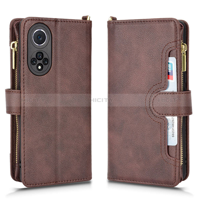 Funda de Cuero Cartera con Soporte Carcasa BY2 para Huawei Nova 9 Marron