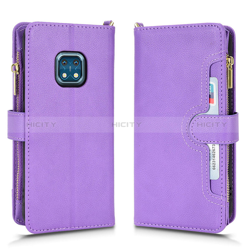 Funda de Cuero Cartera con Soporte Carcasa BY2 para Nokia XR20 Morado