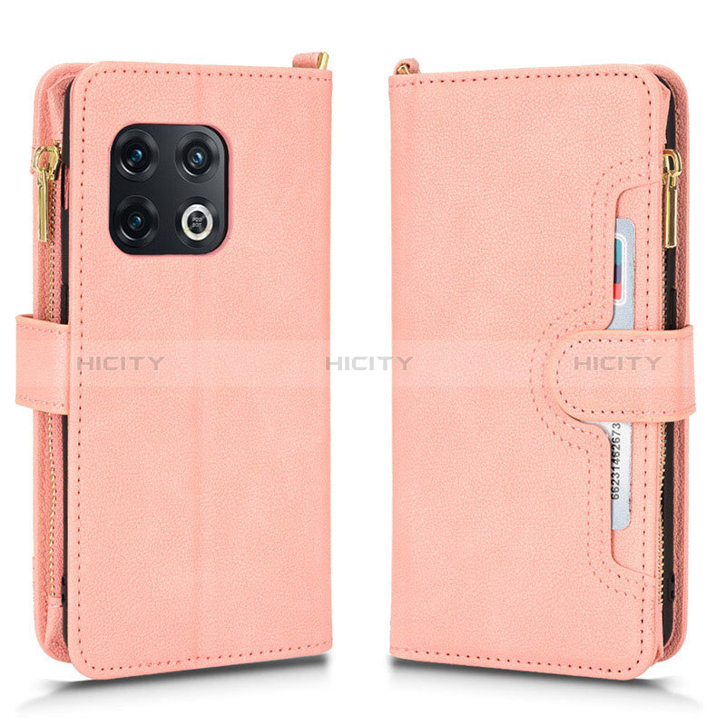 Funda de Cuero Cartera con Soporte Carcasa BY2 para OnePlus 10 Pro 5G Oro Rosa