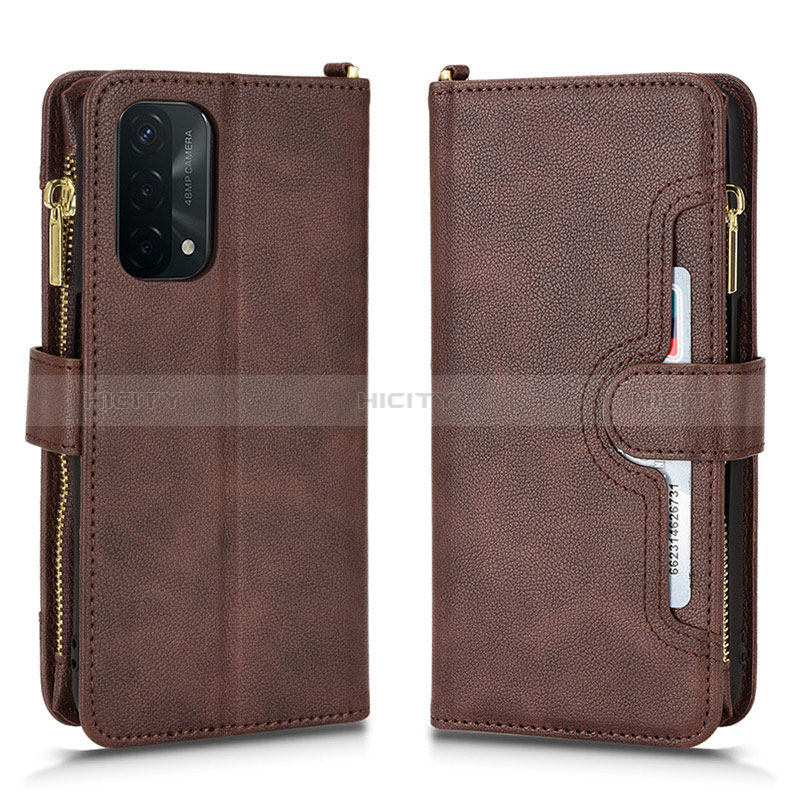 Funda de Cuero Cartera con Soporte Carcasa BY2 para Oppo A54 5G Marron