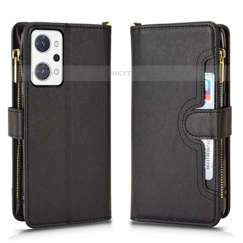 Funda de Cuero Cartera con Soporte Carcasa BY2 para Oppo Reno7 A Negro